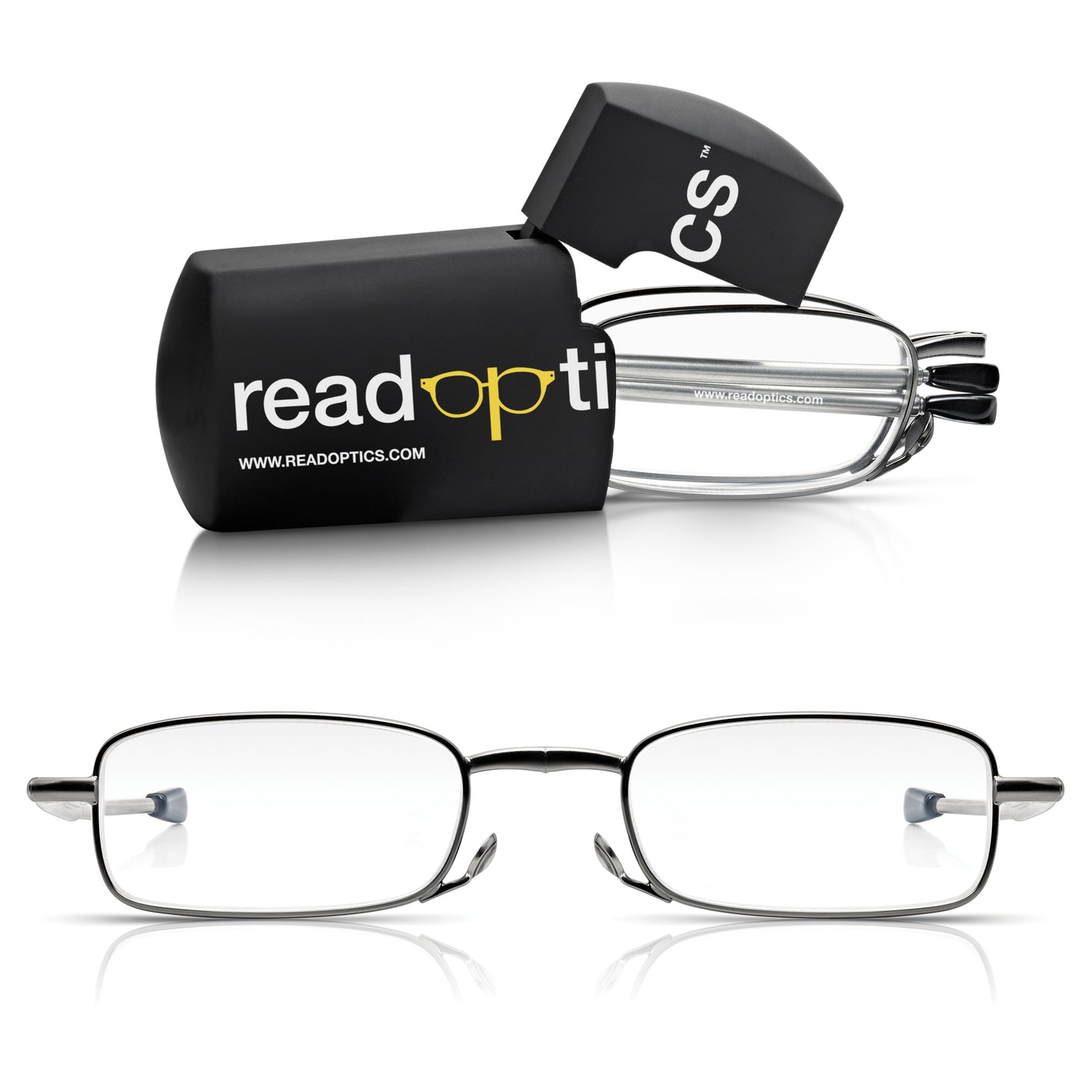 Read Optics Gunmetal Grey Compact Folding Reading Glasses For Men & Women