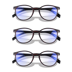 Read Optics 3 Pack Brown Tortoiseshell Round Blue Light Blocking Glasses For Men & Women