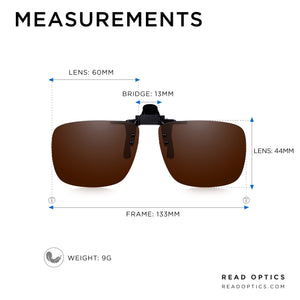 Read Optics Brown Clip-On Sunglasses Polarised UV Tinted Lenses For Men & Women