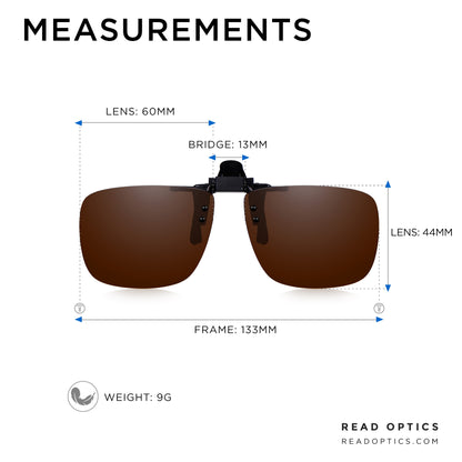 Read Optics Brown Clip-On Sunglasses Polarised UV Tinted Lenses For Men & Women