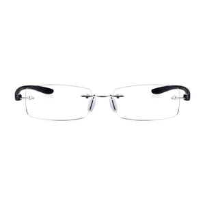 Read Optics Matt Black Rectangular Rimless Reading Glasses for Men & Women