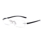 Read Optics Matt Black Rectangular Rimless Reading Glasses for Men & Women
