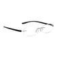 Read Optics Matt Black Rectangular Rimless Reading Glasses for Men & Women