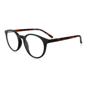 Black & Tortoiseshell Round Reading Glasses For Men & Women