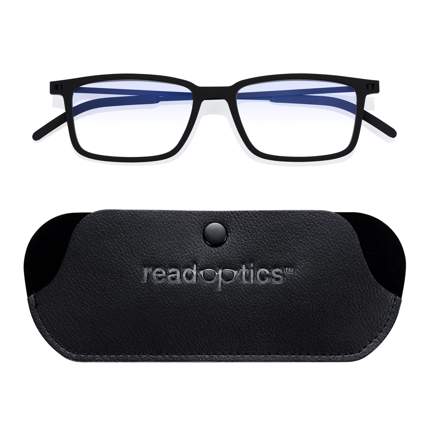 Read Optics Black Rectangular Anti Blue Light Reading Glasses for Men & Women