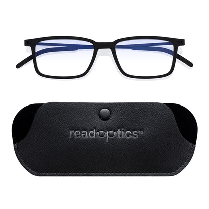 Read Optics Black Rectangular Anti Blue Light Reading Glasses for Men & Women