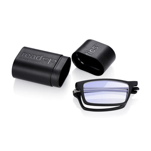 Read Optics Black Folding Compact Blue Light Blocking Reading Glasses For Men & Women