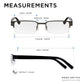Black and Gunmetal Rectangular Semi Rimless Reading Glasses with Spring Hinges For Men & Women