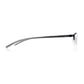 Grey Rectangular Half Frame Reading Glasses with Spring Hinges For Men