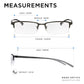 Grey Rectangular Half Frame Reading Glasses with Spring Hinges For Men