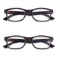 2 Pack - Brown Tortoiseshell Rectangular Reading Glasses For Men & Women