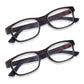 2 Pack - Brown Tortoiseshell Rectangular Reading Glasses For Men & Women