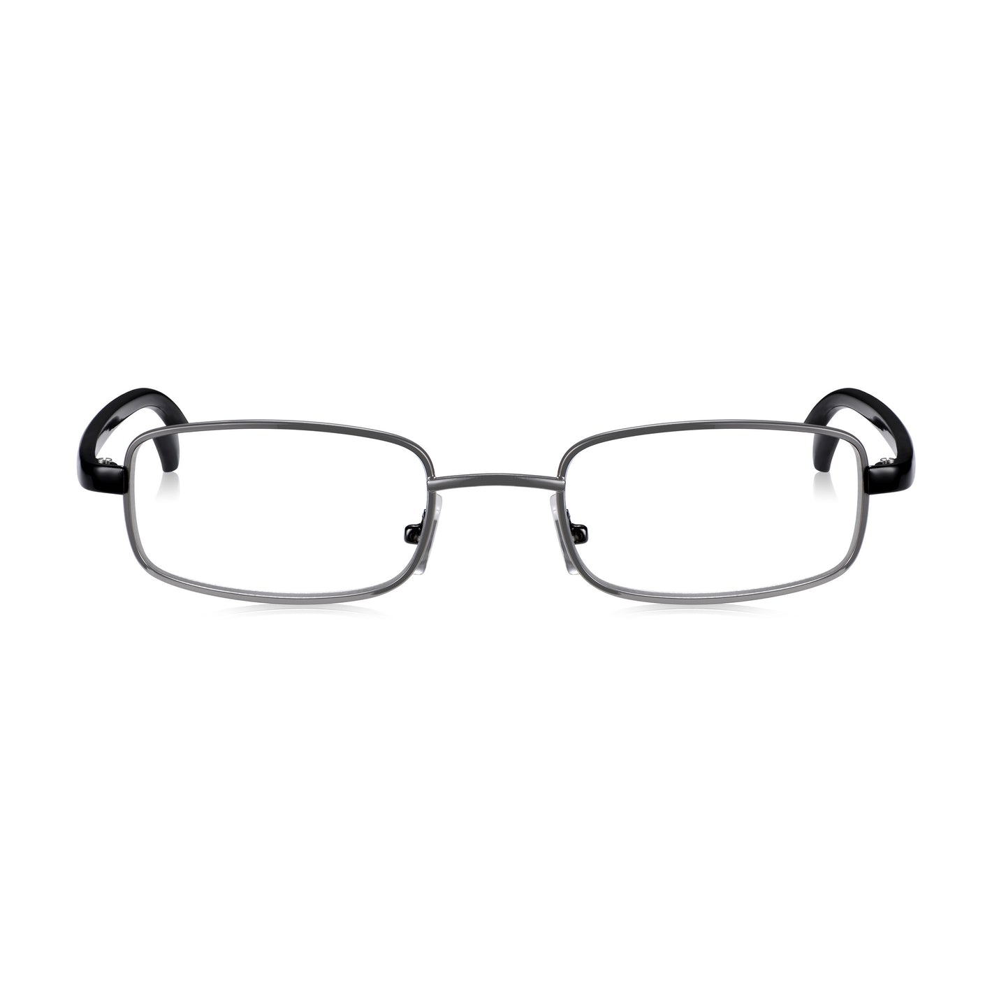 Gunmetal and Black Square Reading Glasses For Men & Women