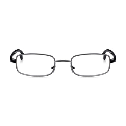 Gunmetal and Black Square Reading Glasses For Men & Women