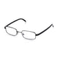 Gunmetal and Black Square Reading Glasses For Men & Women