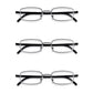 3 Pack - Read Optics Gunmetal and Black Square Reading Glasses For Men & Women