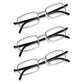 3 Pack - Read Optics Gunmetal and Black Square Reading Glasses For Men & Women