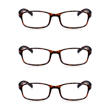 3 Pack - Read Optics Brown Tortoiseshell Square Reading Glasses For Men & Women