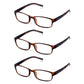 3 Pack - Read Optics Brown Tortoiseshell Square Reading Glasses For Men & Women