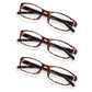 3 Pack - Read Optics Brown Tortoiseshell Square Reading Glasses For Men & Women
