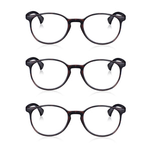 Read Optics 3 Pack Brown Tortoiseshell Round Reading Glasses For Men & Women