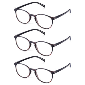 Read Optics 3 Pack Brown Tortoiseshell Round Reading Glasses For Men & Women