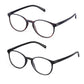 2 Pack - Black & Brown Tortoiseshell Round Reading Glasses For Men & Women Bundle