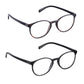 2 Pack - Black & Brown Tortoiseshell Round Reading Glasses For Men & Women Bundle