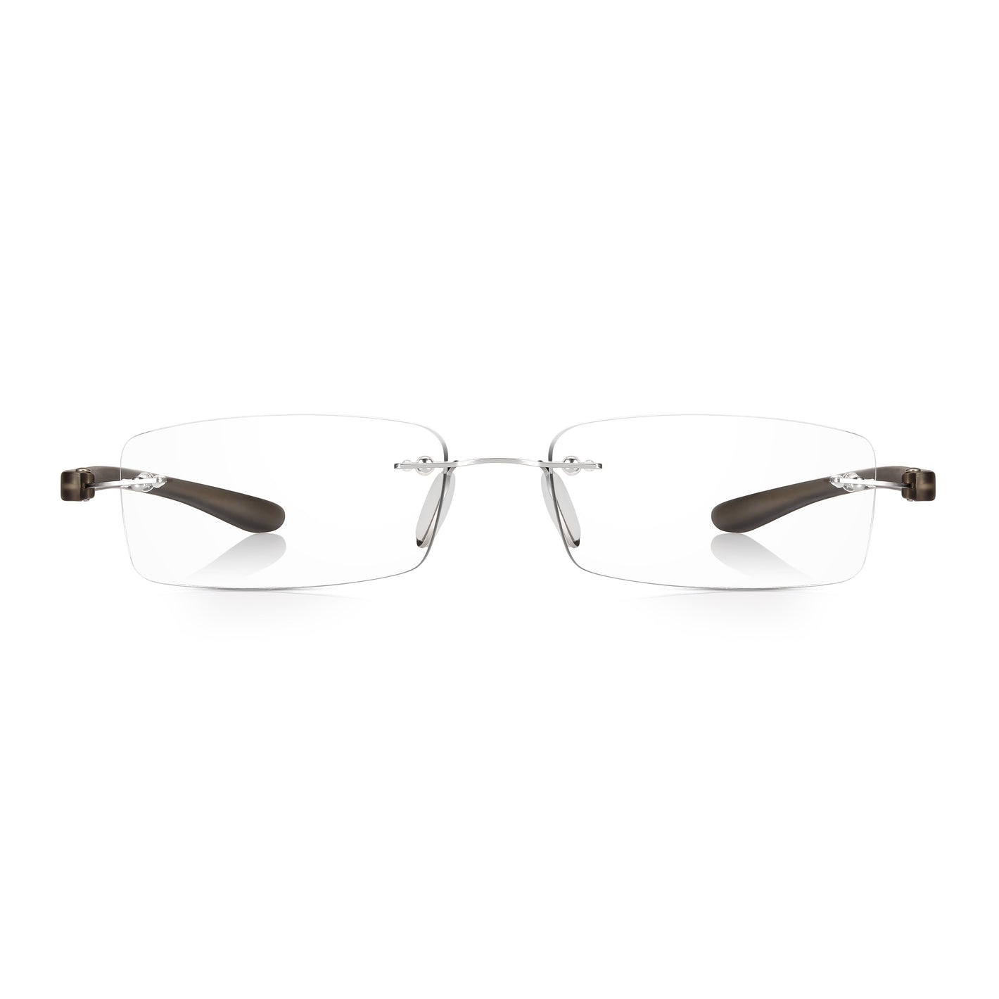 Read Optics Grey Rectangular Rimless Reading Glasses for Men & Women