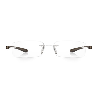 Read Optics Grey Rectangular Rimless Reading Glasses for Men & Women