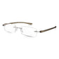 Read Optics Grey Rectangular Rimless Reading Glasses for Men & Women