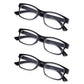 3 Pack - Black Square Reading Glasses For Men & Women