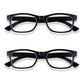 2 Pack - Black Square Reading Glasses for Men & Women