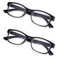 2 Pack - Black Square Reading Glasses for Men & Women