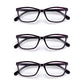 3 Pack - Read Optics Purple Tortoiseshell Rectangular Reading Glasses For Women