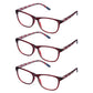 3 Pack - Read Optics Red Rectangular Reading Glasses For Men and Women