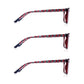 3 Pack - Read Optics Red Rectangular Reading Glasses For Men and Women