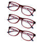 3 Pack - Read Optics Red Rectangular Reading Glasses For Men and Women