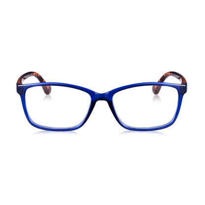 Read Optics Blue and Brown Tortoiseshell Rectangular Reading Glasses For Men & Women