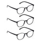 3 Pack - Read Optics Matt Black Round Reading Glasses For Men & Women