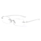 Read Optics Frosted Clear Rectangular Rimless Reading Glasses for Men & Women