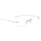 Read Optics Frosted Clear Rectangular Rimless Reading Glasses for Men & Women
