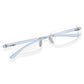 Read Optics Blue Rectangular Rimless Reading Glasses for Men & Women