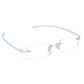 Read Optics Blue Rectangular Rimless Reading Glasses for Men & Women