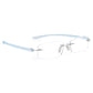 Read Optics Blue Rectangular Rimless Reading Glasses for Men & Women