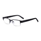 Matt Black Rectangular Semi Rimless Reading Glasses with Spring Hinges For Men & Women