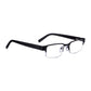 Matt Black Rectangular Semi Rimless Reading Glasses with Spring Hinges For Men & Women