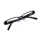 Matt Black Rectangular Semi Rimless Reading Glasses with Spring Hinges For Men & Women