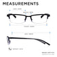 Matt Black Rectangular Half Frame Reading Glasses with Spring Hinges For Men