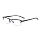 Matt Black Rectangular Half Frame Reading Glasses with Spring Hinges For Men